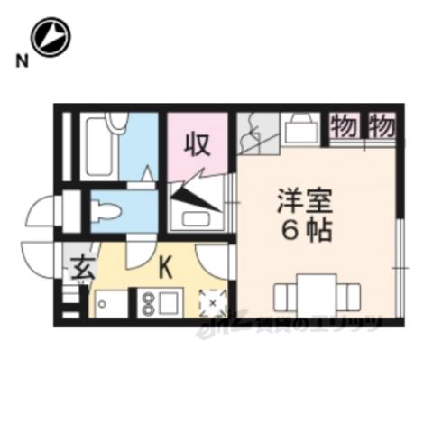 レオパレスコスモ(1K/2階)の間取り写真