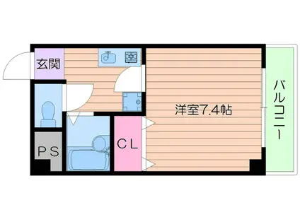 アーネスト山手II(1K/2階)の間取り写真