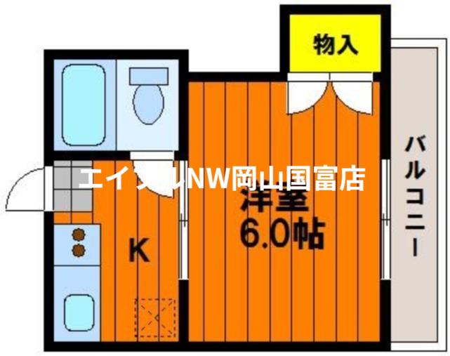 ホワイトメゾン津島C(1K/1階)の間取り写真