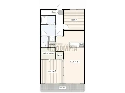 名南ヴィレッヂ(2LDK/4階)の間取り写真