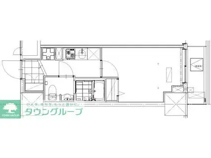 GENOVIA草加(1K/4階)の間取り写真
