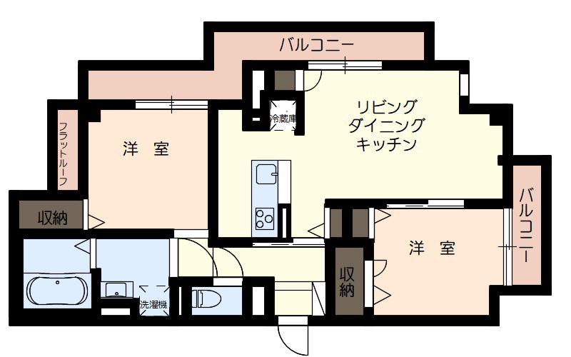 アイリスガーデン小石川(2LDK/4階)の間取り写真