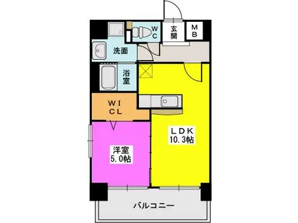 F・STAGE博多(1LDK/9階)の間取り写真