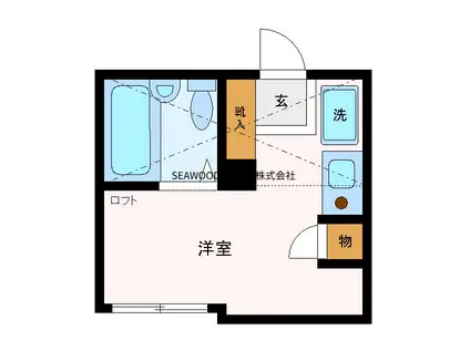 ピュアハウス金沢文庫I(ワンルーム/2階)の間取り写真