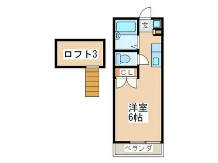 グレートハウス生田(ワンルーム/2階)の間取り写真