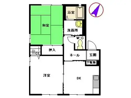 メゾンユリア(1LDK/1階)の間取り写真