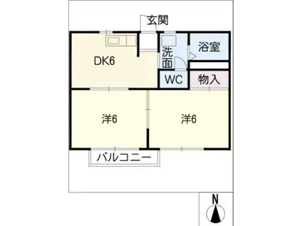フォーブル大塚(2DK/1階)の間取り写真