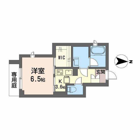ウエストハイツ(1K/1階)の間取り写真