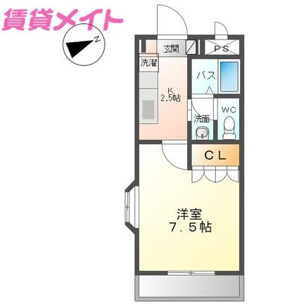 ポケットハウス(1K/2階)の間取り写真