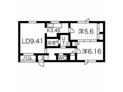 カーサビセンス(2LDK/1階)の間取り写真