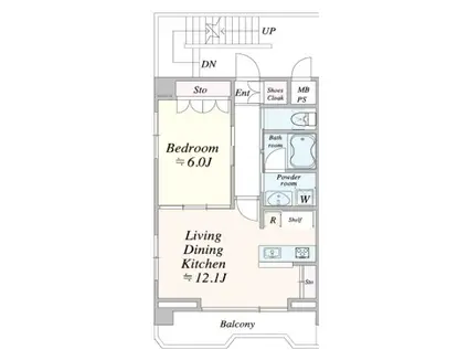 TIMELESS麻布十番(1LDK/5階)の間取り写真