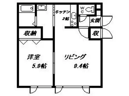 LITO(1LDK/1階)の間取り写真
