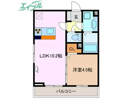 ルミエール エイト(1LDK/3階)の間取り写真