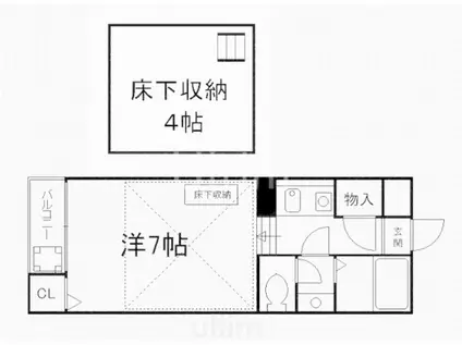 キャンベルリバーII番館(1K/1階)の間取り写真