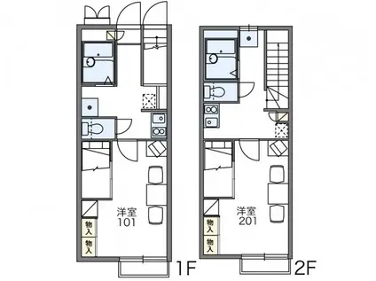 レオパレスKII(1K/2階)の間取り写真