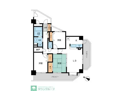 グラディート久米川(3LDK/4階)の間取り写真