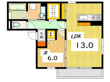 チェルシー(1LDK/2階)の間取り写真