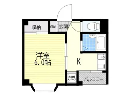 コーポ三原2(1K/2階)の間取り写真