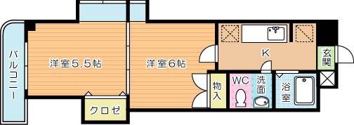 木下鉱産ビル(2K/9階)の間取り写真