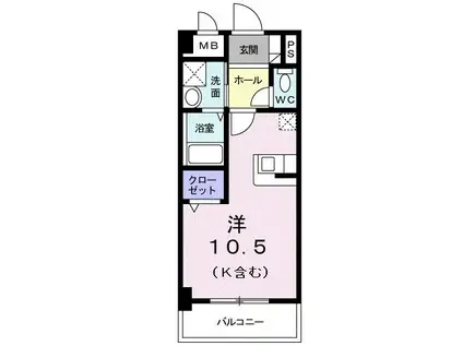 ル・レーヴ(ワンルーム/3階)の間取り写真