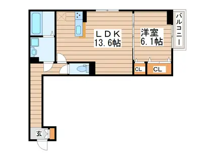 サニーコート・カノ(1SLDK/3階)の間取り写真