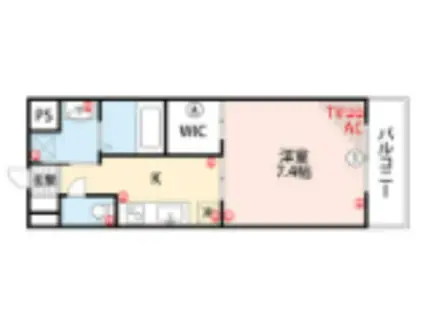 ALETTA合川町(1K/2階)の間取り写真