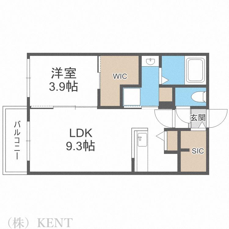 LIISA桑園(1LDK/3階)の間取り写真