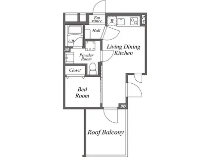 ユーレジデンス下北沢(1DK/3階)の間取り写真