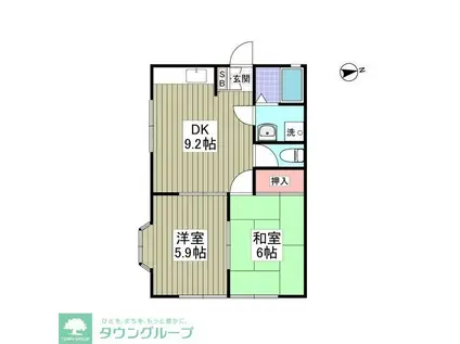 メゾン・ラフィーネI(2DK/1階)の間取り写真