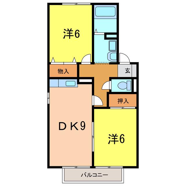 セジュール碧E(2DK/2階)の間取り写真