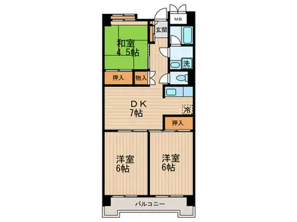 ビレッジハウス八潮3(3DK/10階)の間取り写真