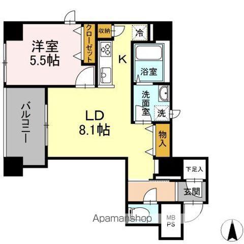 グランジット神田司町(1LDK/9階)の間取り写真