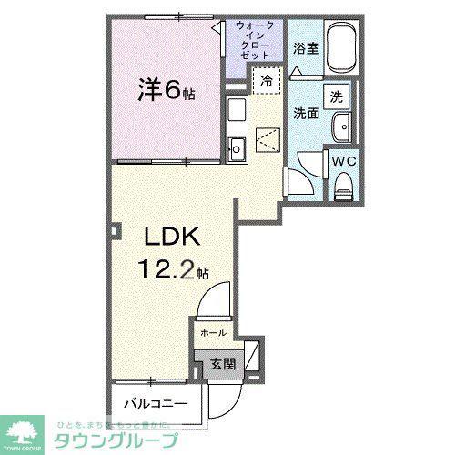 グロウヒルズ(1LDK/1階)の間取り写真