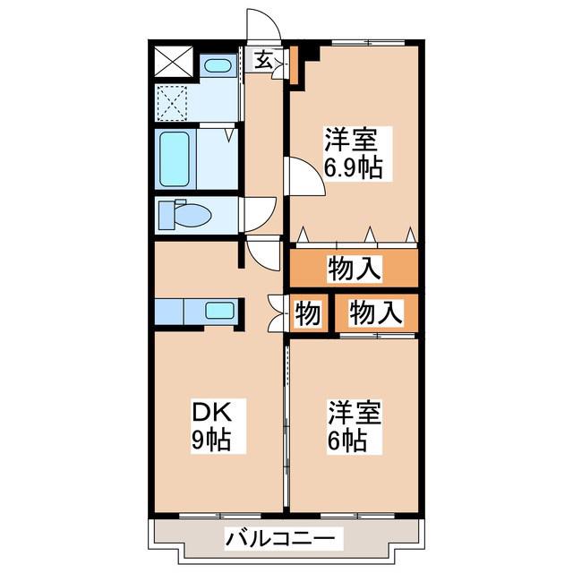 クインス(2DK/4階)の間取り写真