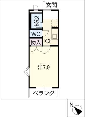 アベレージ96(1K/2階)の間取り写真