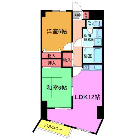 舞浜ガーデンヒルズ(2LDK/3階)の間取り写真