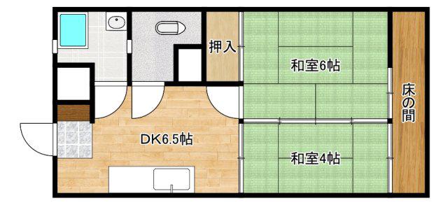 第一津広ビル(1LDK/4階)の間取り写真