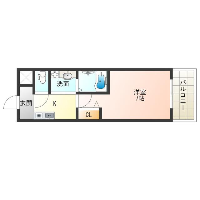 嵜本レジデンス福島(1K/3階)の間取り写真