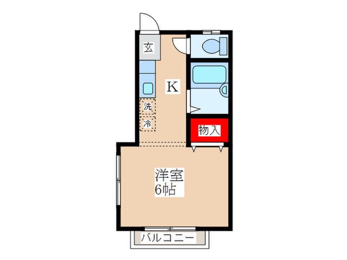 サンライフ市川(1K/2階)の間取り写真
