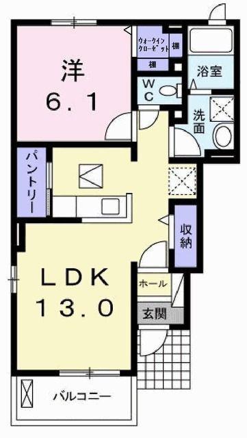 ルミノース・レジューネI(1LDK/1階)の間取り写真