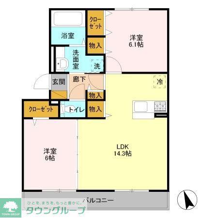 ステラルーチェ(2LDK/3階)の間取り写真