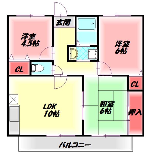 クレールコート(3LDK/1階)の間取り写真