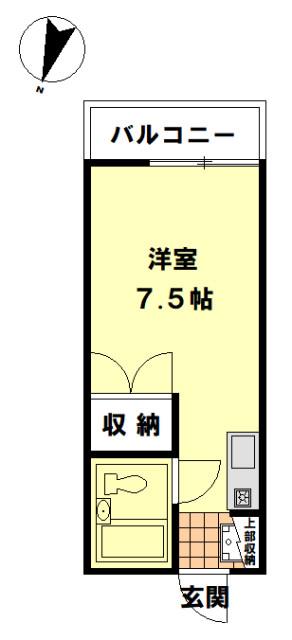 シティーズII(ワンルーム/1階)の間取り写真