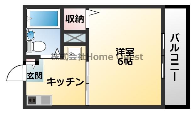ホープ小阪(1K/1階)の間取り写真