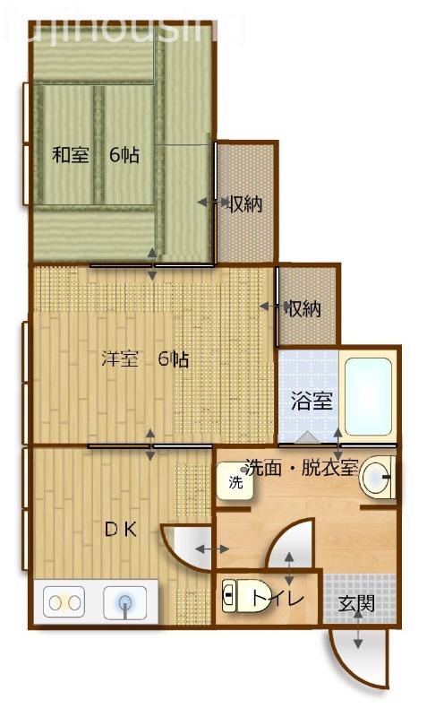 メゾン武井II(2DK/1階)の間取り写真