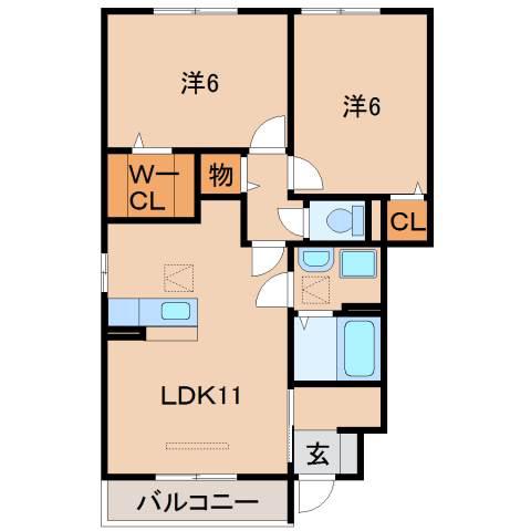 ルーチェモルト(2LDK/1階)の間取り写真