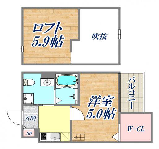ルミエ神戸西(1K/1階)の間取り写真