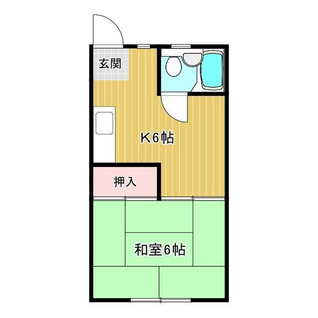 大町コーポ2(1DK/1階)の間取り写真