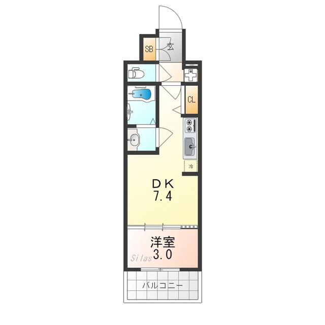 プレサンス京都東寺(1DK/7階)の間取り写真