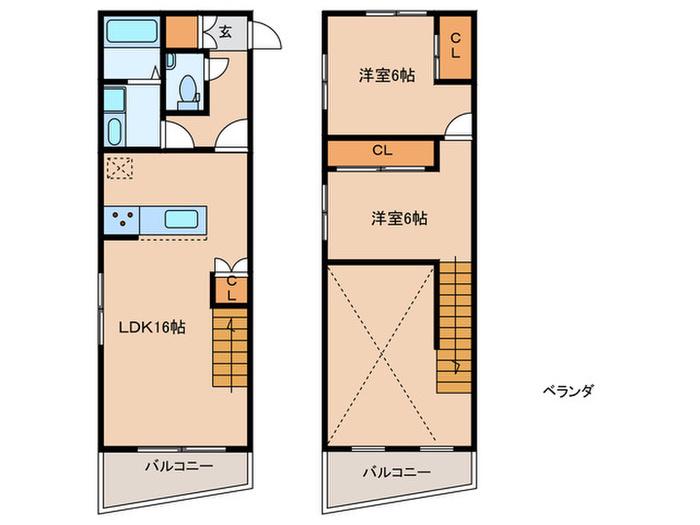 GRANPASEO 阿佐ヶ谷II(2LDK/3階)の間取り写真